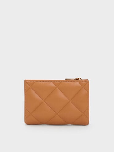 Gemma Quilted Card Holder, Chocolate, hi-res