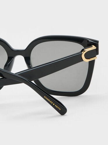 Gabine Oversized Butterfly Sunglasses, Black, hi-res