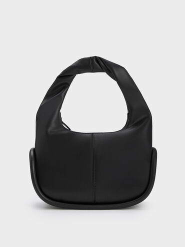 Tubular Slouchy Hobo Bag, Black, hi-res