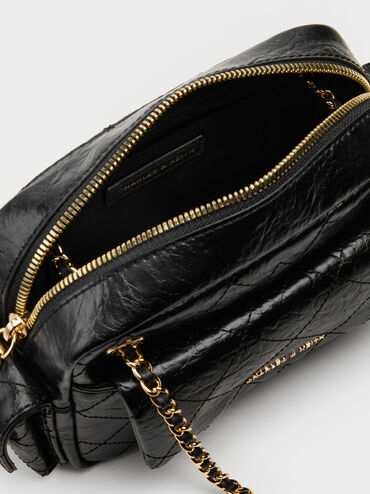 Duo Quilted Crossbody Bag, Black, hi-res