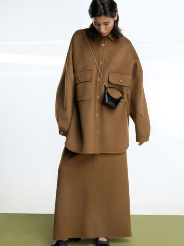 Micro Augustine Eel-Effect Chain-Handle Bag, Black, hi-res