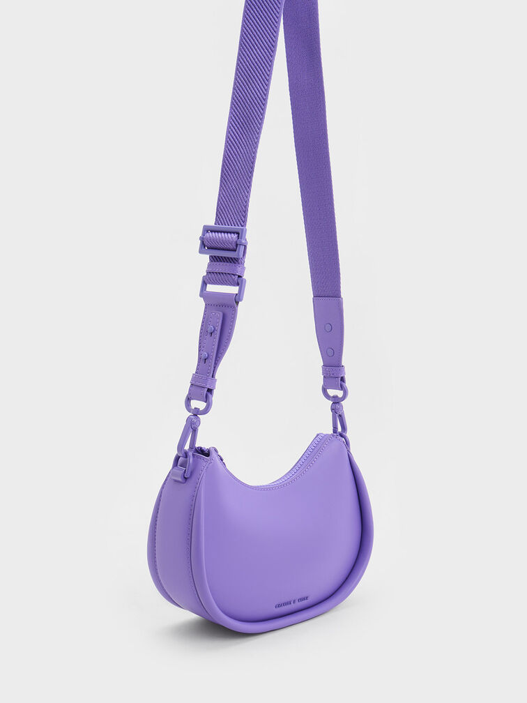 Lana Curved Shoulder Bag, Purple, hi-res
