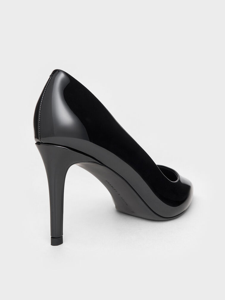 Emmy Patent Pointed-Toe Stiletto Pumps, Black Patent, hi-res