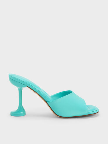Celestine Sculptural Heel Mules, Blue, hi-res