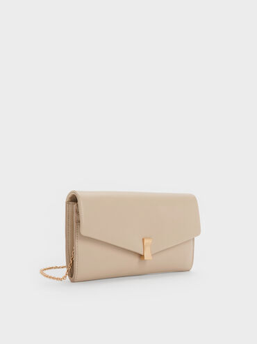 Lilibet Chain-Strap Long Wallet, Dusted Oat, hi-res