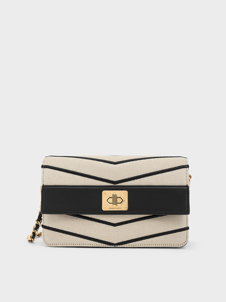 Eleni Canvas Chevron Crossbody Bag, Multi, hi-res