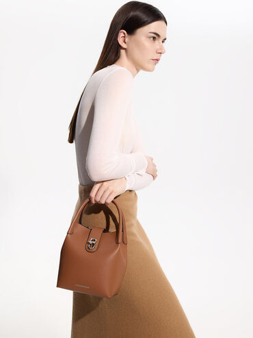 Aubrielle Bucket Bag, Tan, hi-res