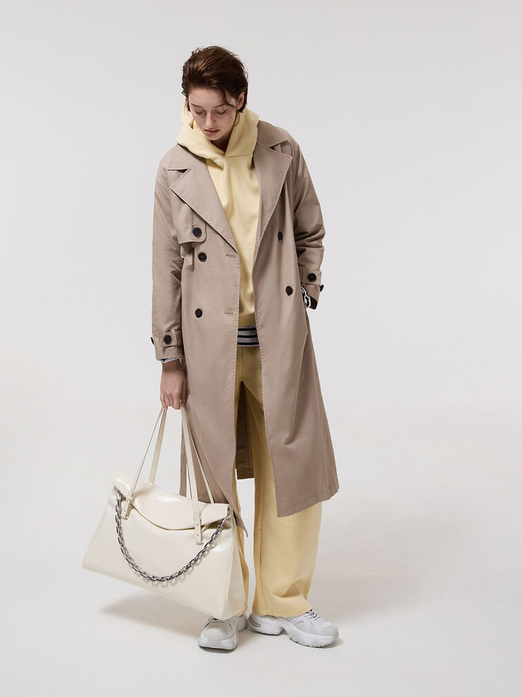 Andromeda Chunky-Chain Trapeze XL Tote Bag, Cream, hi-res