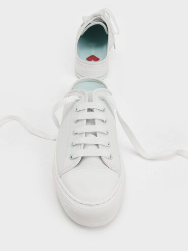 Sylar Heart-Motif Sneaker Mules, Mint Green, hi-res
