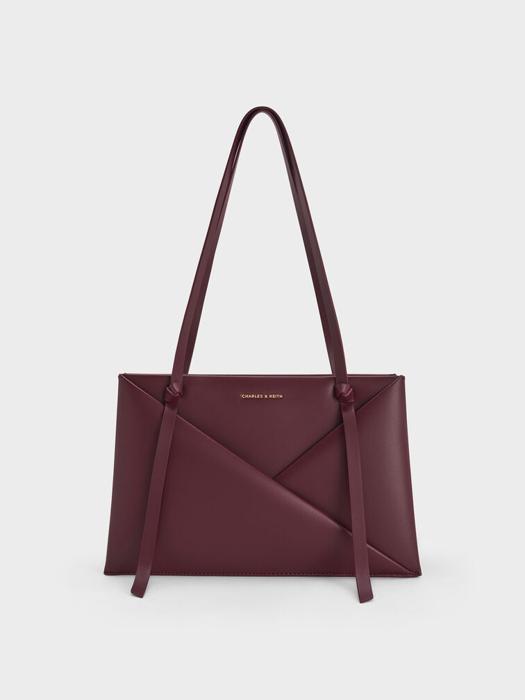 Midori Geometric Tote Bag, Wineberry Red, hi-res