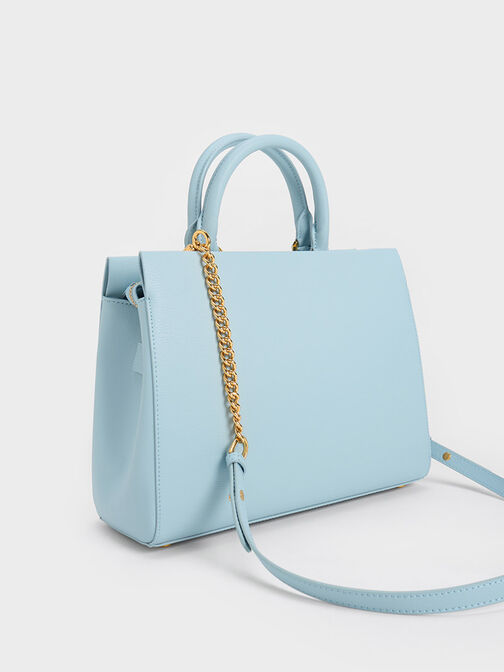 Classic Structured Handbag, Blue, hi-res