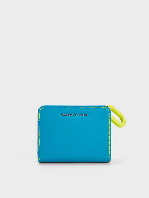 Oval Keychain Zip Wallet, Ocean, hi-res