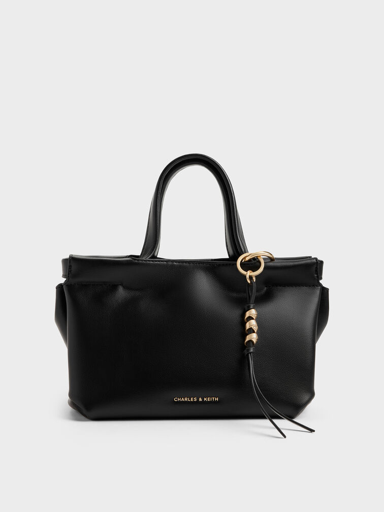 Mini Zephyr Tassel Tote Bag, Black, hi-res