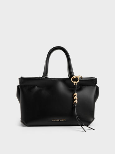 Mini Zephyr Tassel Tote Bag, Black, hi-res