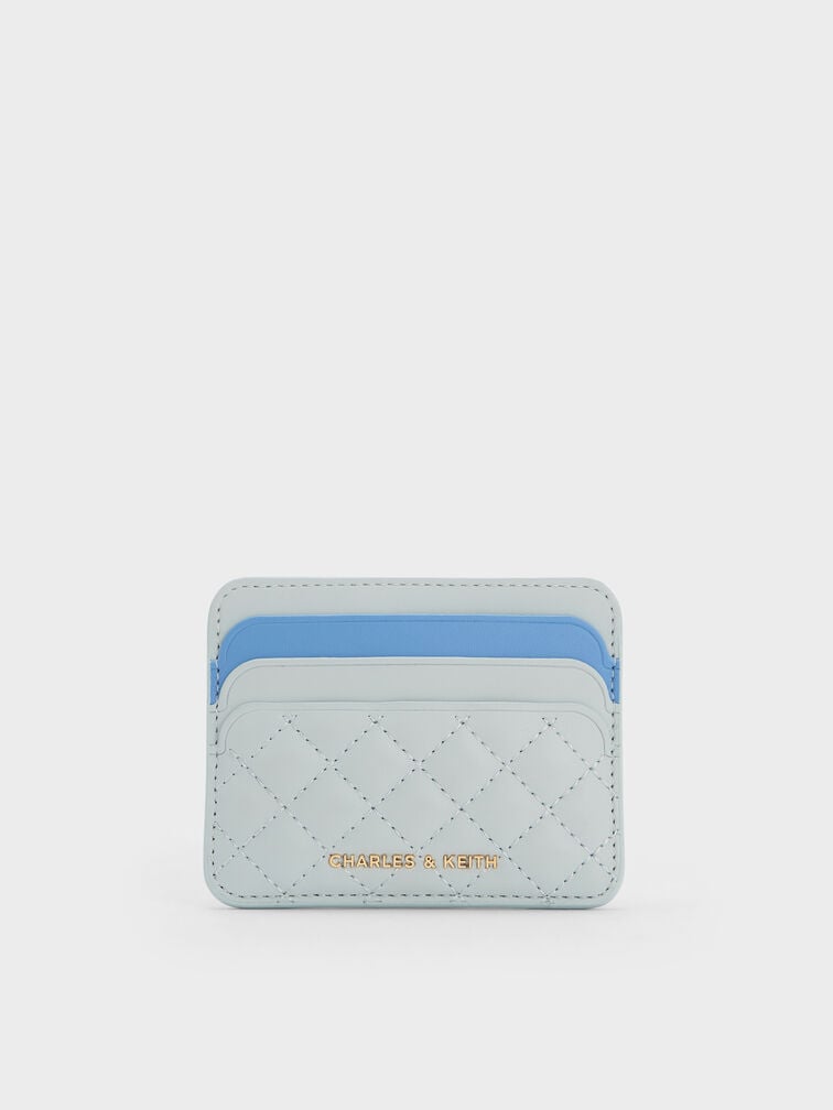 Cleo Quilted Card Holder, Sea Salt Blue, hi-res