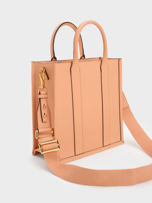 Clover Trapeze Tote Bag, Orange, hi-res