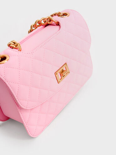Quilted Clutch, Pink, hi-res