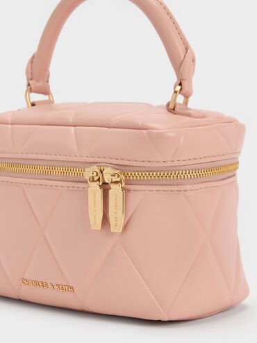 Arwen Quilted Top Handle Vanity Bag, Pink, hi-res