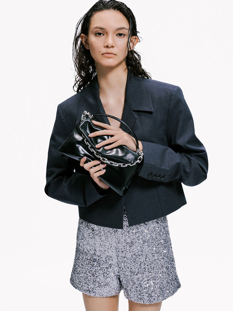 Andromeda Chunky-Chain Top Handle Bag, Noir, hi-res