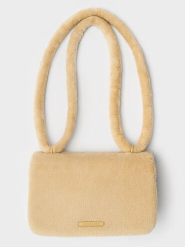 Loey Textured Crossbody Bag, Beige, hi-res