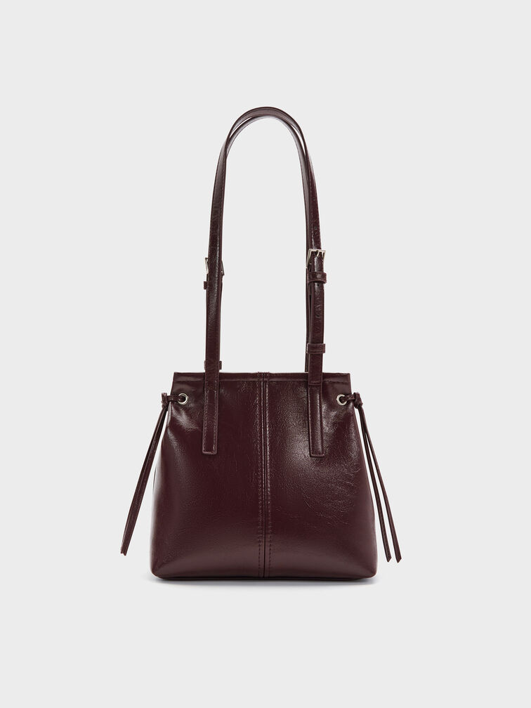 Noane Elongated-Handle Tote Bag, Wineberry Red, hi-res