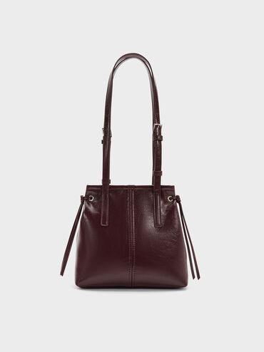 Noane Elongated-Handle Tote Bag, Wineberry Red, hi-res