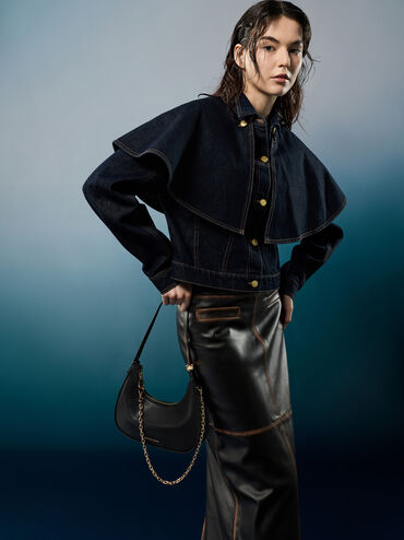 Jesmyn Chain Two-Way Bag, Black, hi-res