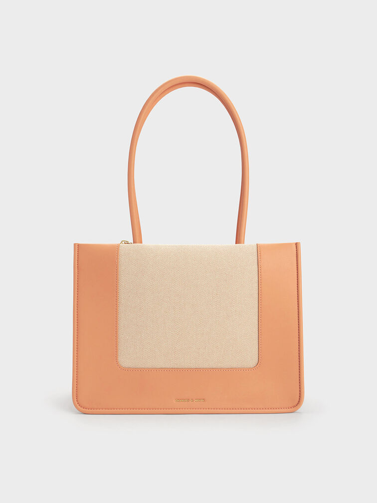 Daylla Canvas Tote Bag, Orange, hi-res