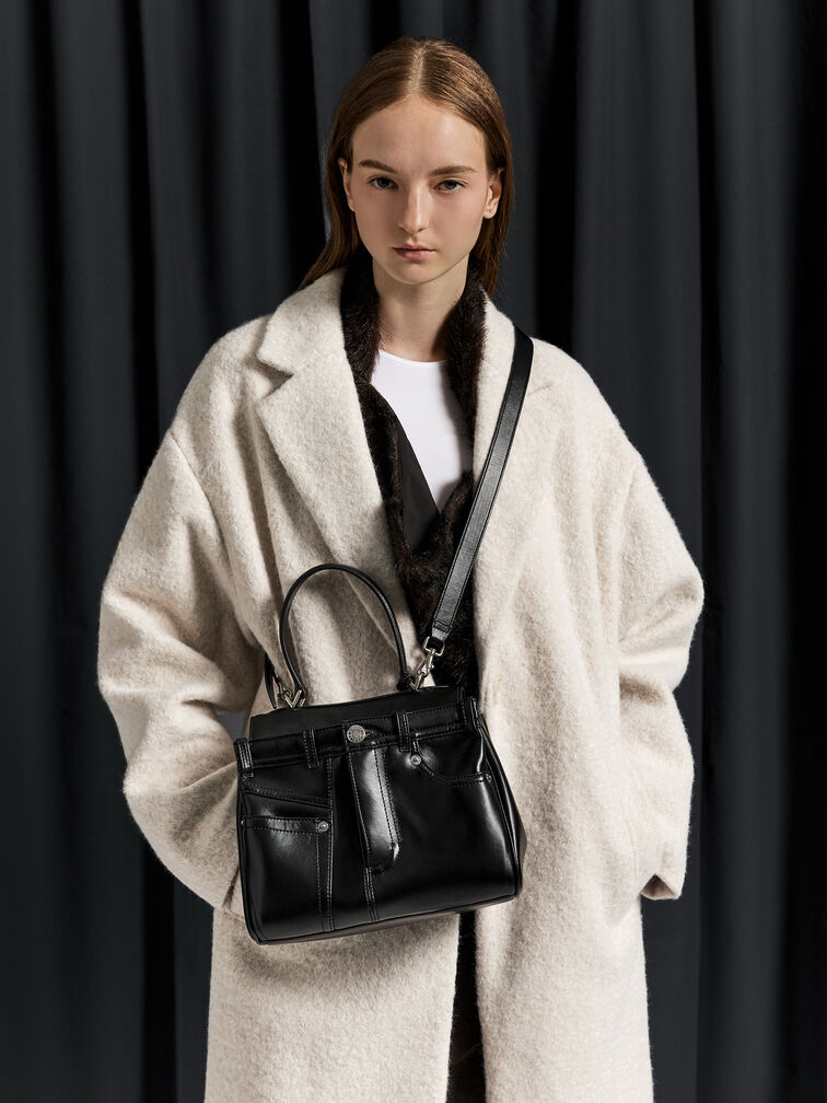 Arita Jeans Top Handle Bag, Noir, hi-res