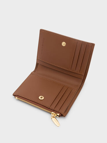 Midori Geometric Top-Zip Wallet, Chocolate, hi-res