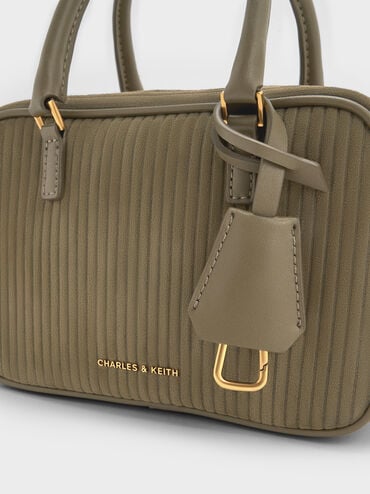 Mini Sianna Corduroy Bowling Bag, Deep Olive, hi-res