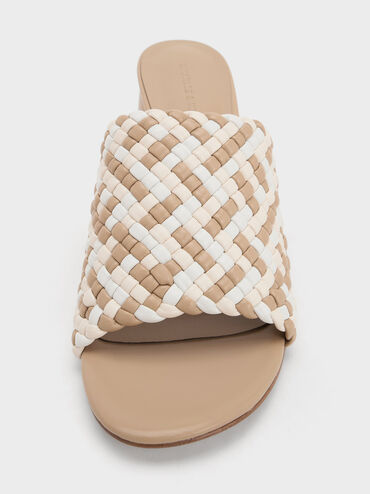 Interwoven Block Heel Mules, Multi, hi-res