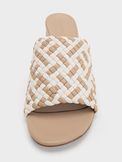 Interwoven Block Heel Mules, Multi, hi-res