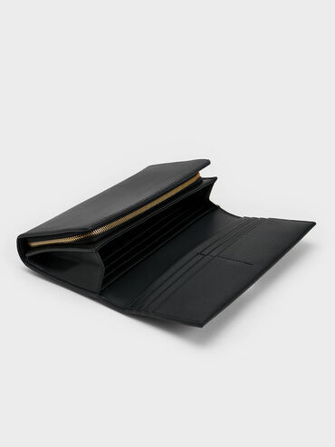 Tassel Detail Long Wallet, Black, hi-res