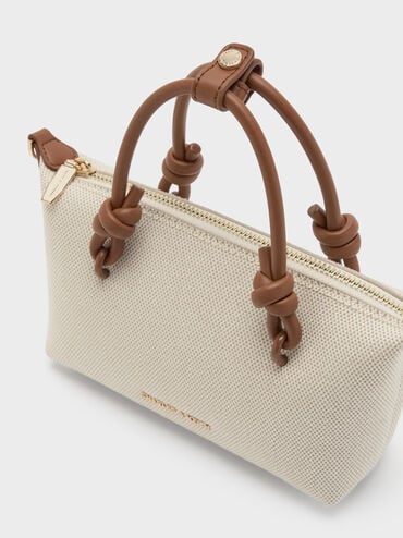 Sammie Canvas Knotted-Handle Tote Bag, Chocolate, hi-res