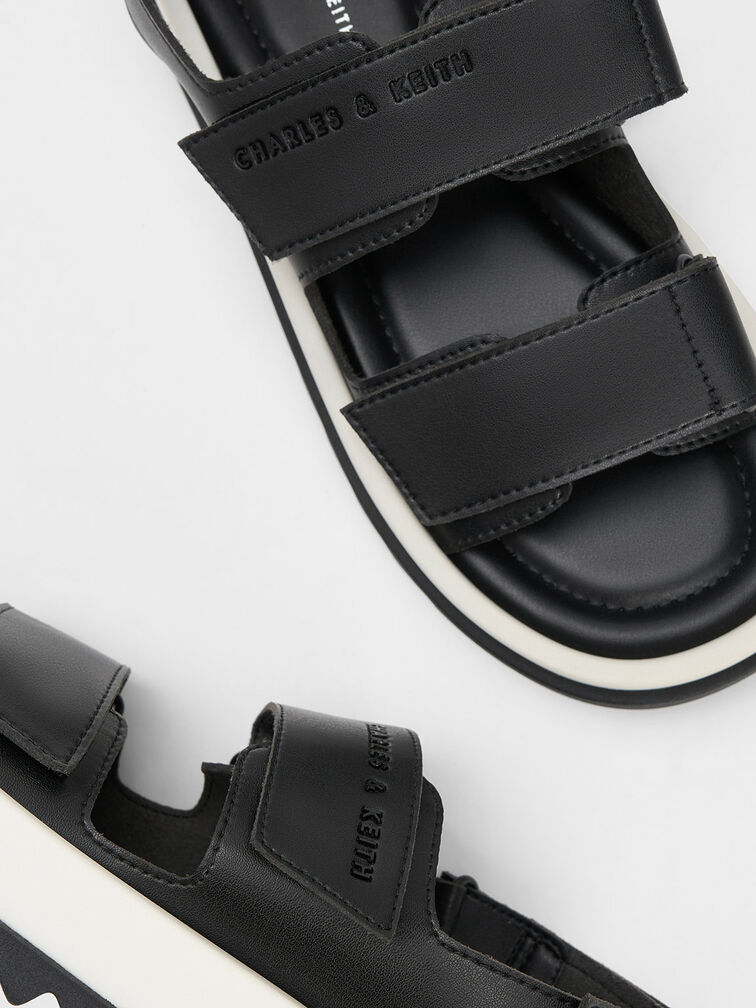 Avalon Buckled Sports Sandals, Black, hi-res