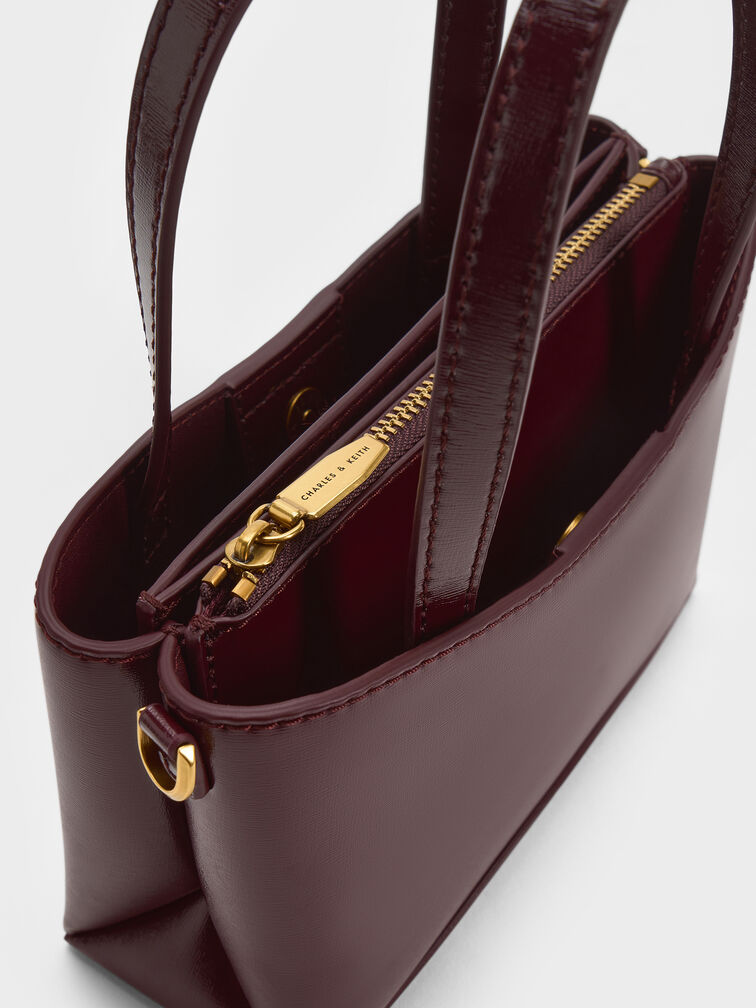 Mini Sybill Tote Bag, Wineberry Red, hi-res