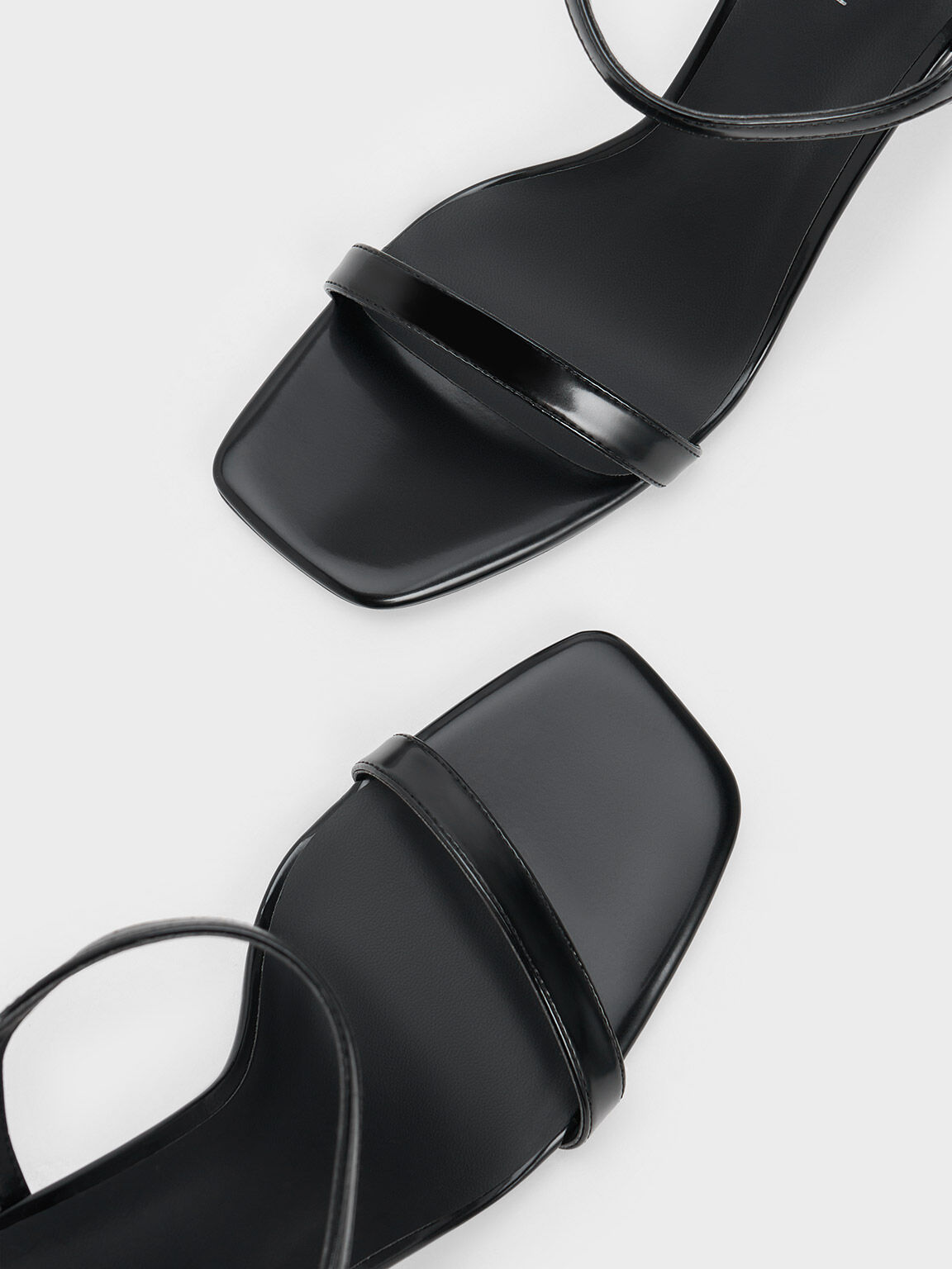 Black square toe sale slides