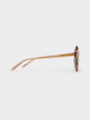 Izara Recycled Acetate Butterfly Sunglasses, Chestnut Brown, hi-res