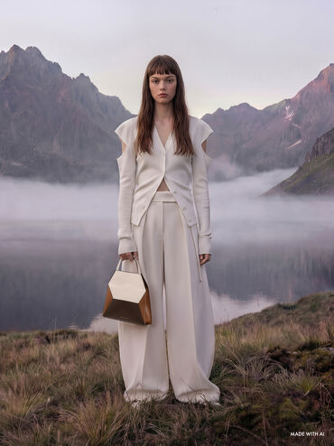 Nasrin Colourblock Geometric Tote Bag, Multi Brown, hi-res