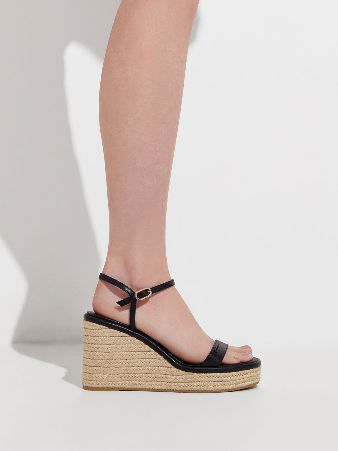 Womens black best sale espadrille wedges