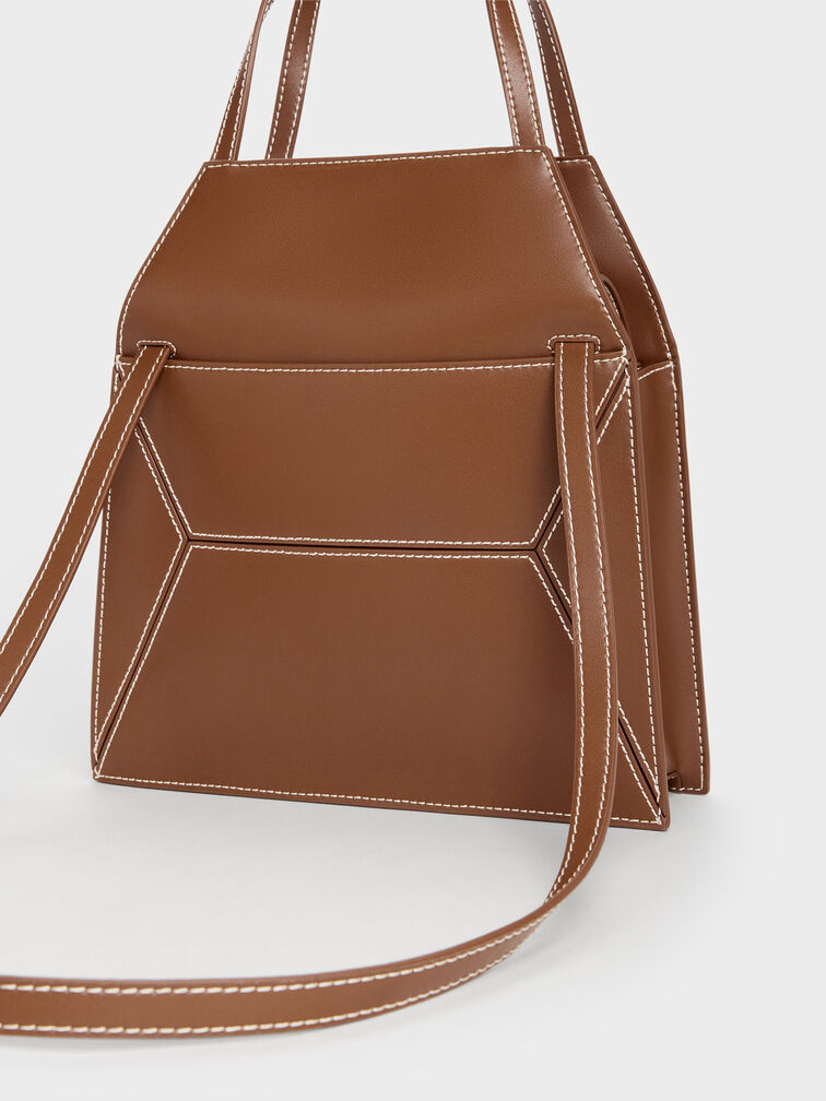 Nasrin Geometric Tote Bag, Chocolate, hi-res