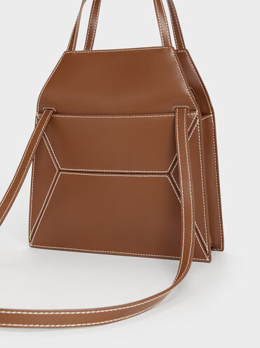 Nasrin Geometric Tote Bag, Chocolate, hi-res