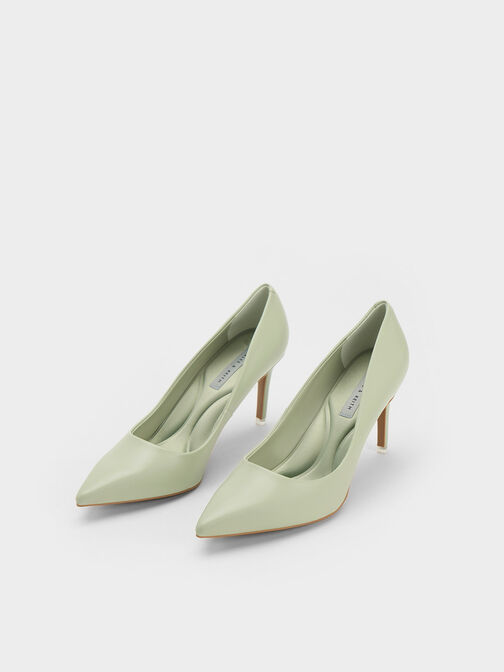 Emmy Pointed-Toe Pumps, Sage Green, hi-res