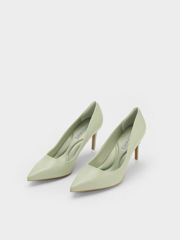 Emmy Pointed-Toe Pumps, Sage Green, hi-res