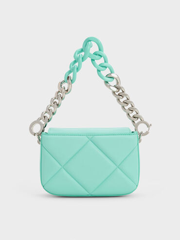Mini Danika Chunky Chain Padded Bag, Mint Green, hi-res