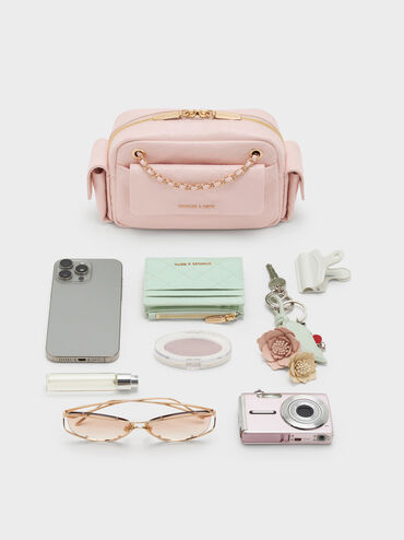 Duo Quilted Crossbody Bag, Soft Pink, hi-res