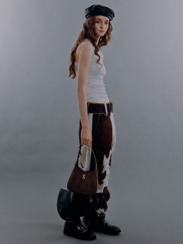 Mini Adalyn Recycled Suede Hobo Bag, Mocha Brown, hi-res