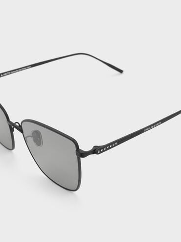 Livonia Crystal Square Sunglasses, Jet Black, hi-res