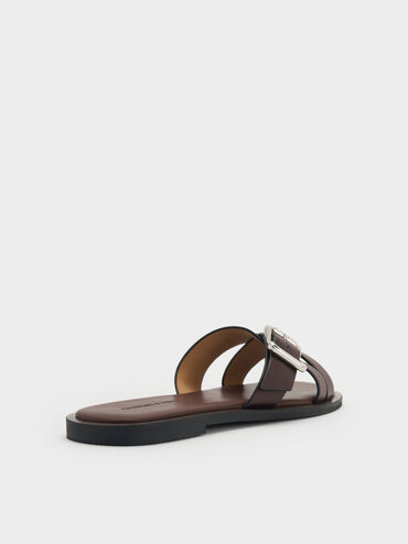 Anita Crossover Slides, Maroon, hi-res
